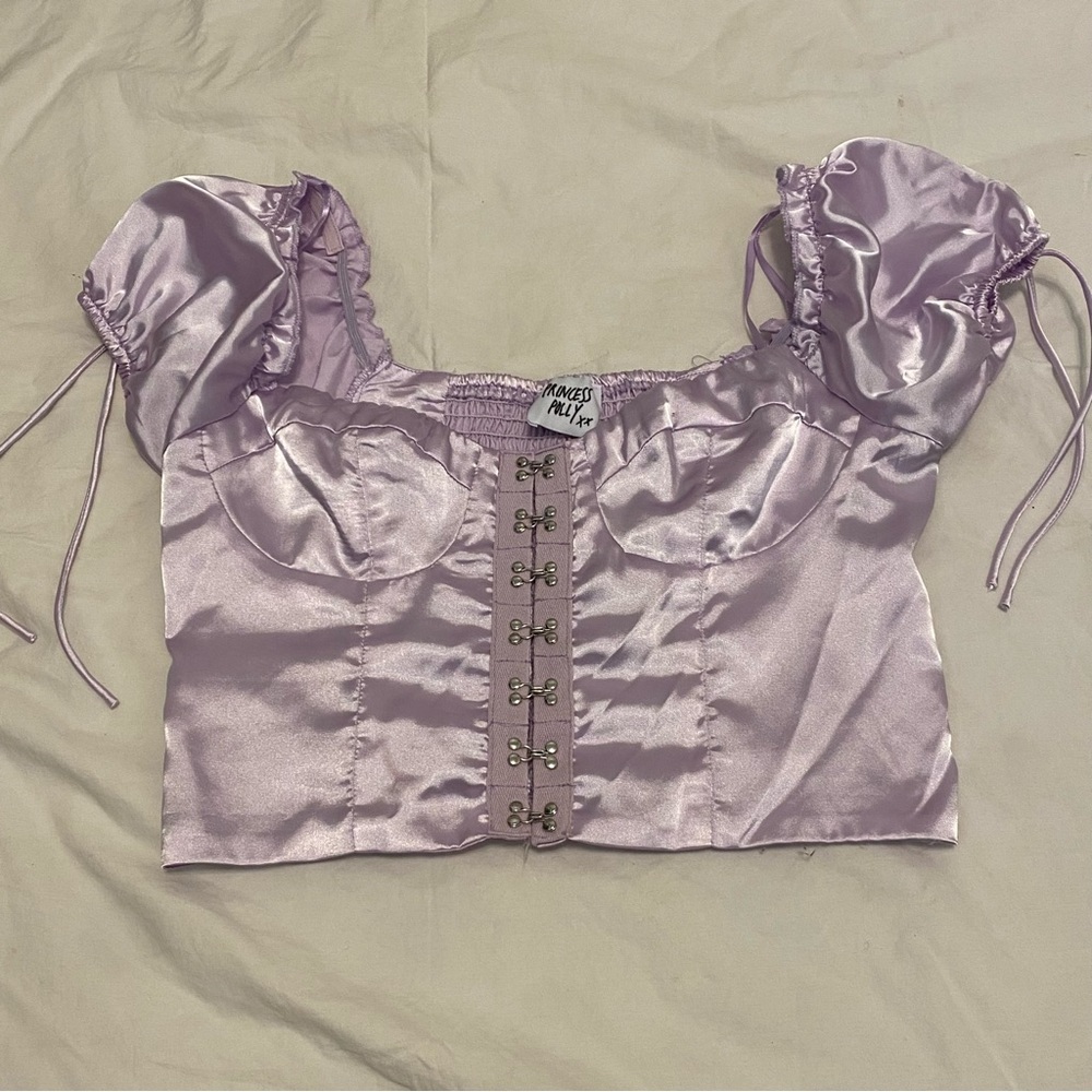 Princess Polly Lavender Satin Top